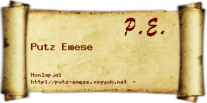 Putz Emese névjegykártya
